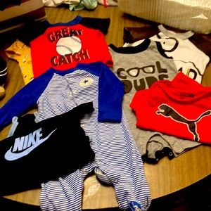 Converse Nike Puma baby boys 3 months sports onesies shirts and pjs